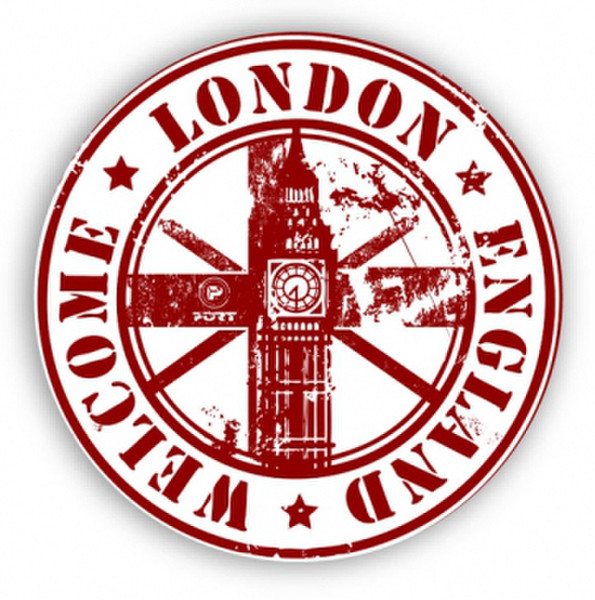 Port Designs Mousepad Eco II London STAMP Rot, Weiß