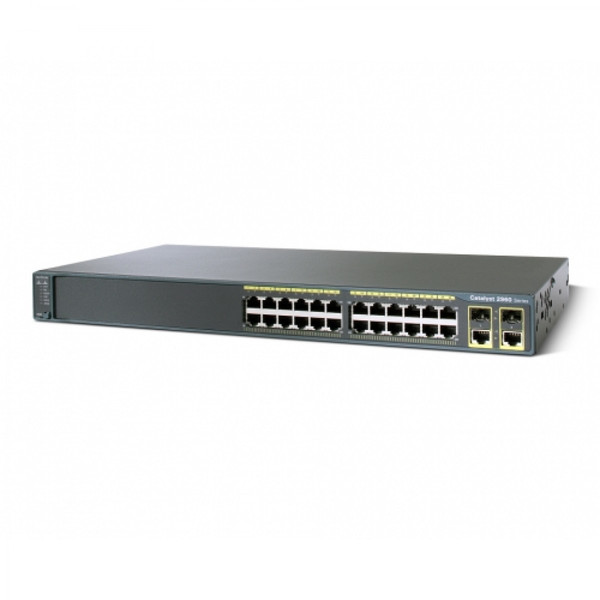 Cisco WS-C2960-24PC-S-RF gemanaged L2 Fast Ethernet (10/100) Energie Über Ethernet (PoE) Unterstützung 1U Schwarz Netzwerk-Switch