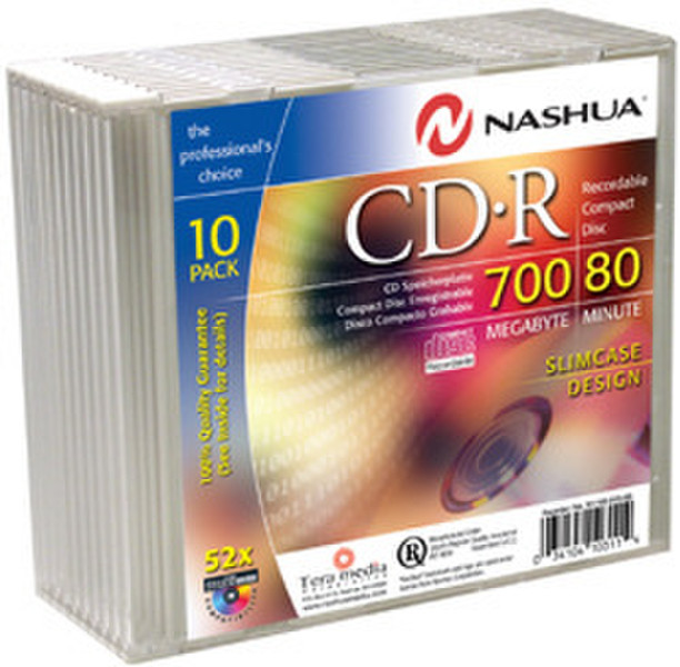 Nashua CD-R 80min-700Mb 52x (10) 700MB 10Stück(e)