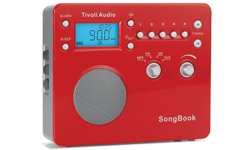 Tivoli Audio Songbook Портативный Цифровой Красный, Cеребряный радиоприемник