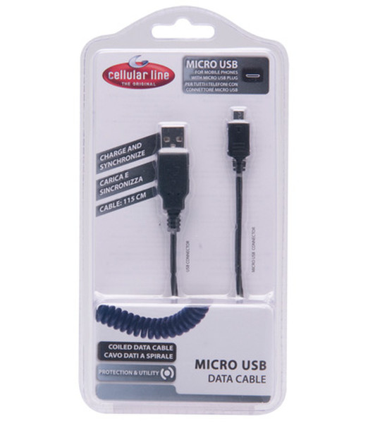Cellular Line MICRO USB DATA CABLE - COILED