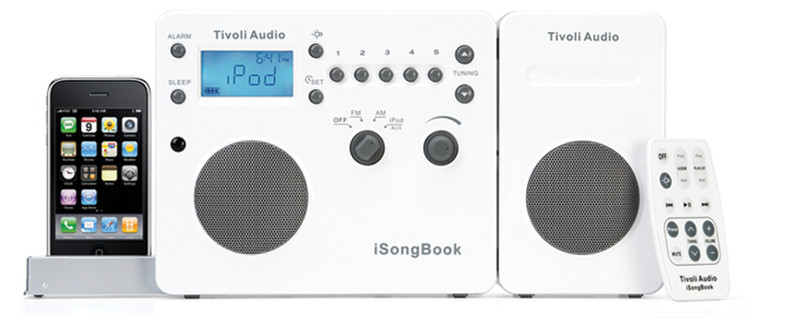 Tivoli Audio iSongbook Портативный Цифровой Cеребряный, Белый радиоприемник