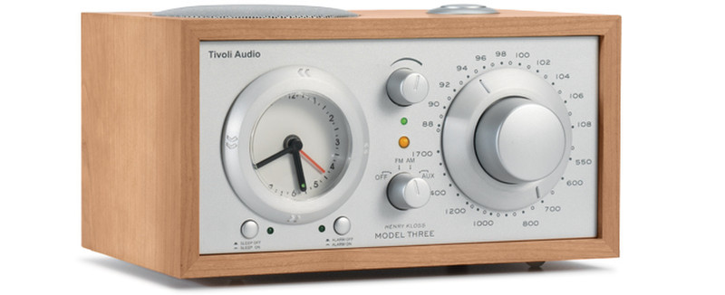 Tivoli Audio Model Three Часы Аналоговый Вишневый, Cеребряный радиоприемник