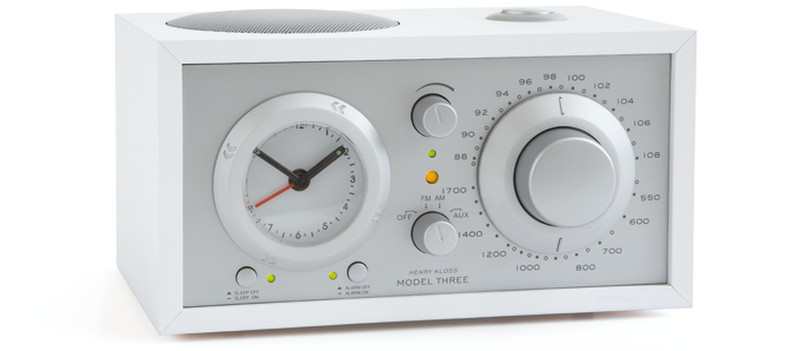 Tivoli Audio Model Three Часы Аналоговый Cеребряный, Белый радиоприемник