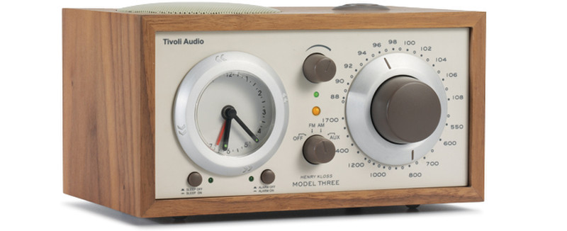 Tivoli Audio Model Three Часы Аналоговый Бежевый, Красновато-коричневый радиоприемник