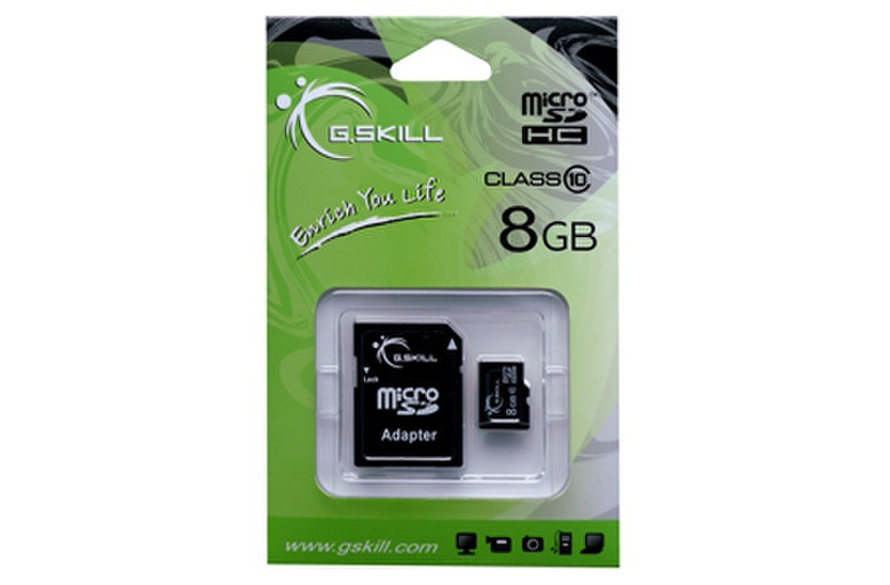 G.Skill 8GB Micro SDHC 8GB MicroSDHC Class 10 memory card