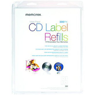 Memorex White CD Labels 300 Pack White