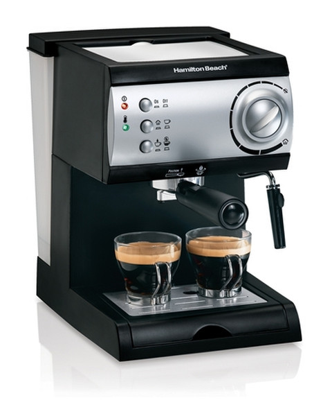 Hamilton Beach 40715 Espressomaschine 2Tassen Schwarz, Silber Kaffeemaschine