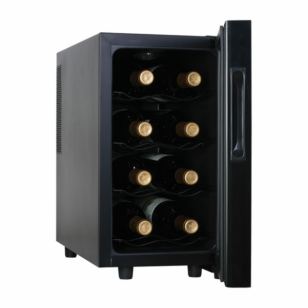 Haier 8-Bottle Wine Cellar Отдельностоящий Термоэлектрический винный шкаф Черный