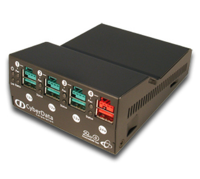 CyberData Systems PoweredUSB 4-Port 2.0 Hub 480Mbit/s Black