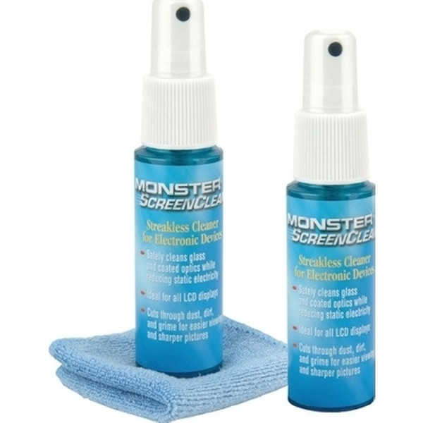 Monster Cable 124798-00 Screens/Plastics Equipment cleansing wet/dry cloths & liquid equipment cleansing kit