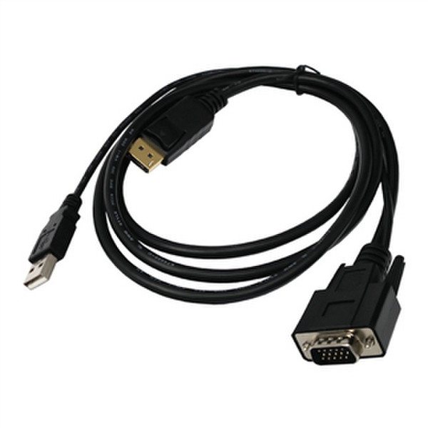 Lantronix 500-199-R 1.5m VGA (D-Sub) USB Black video cable adapter