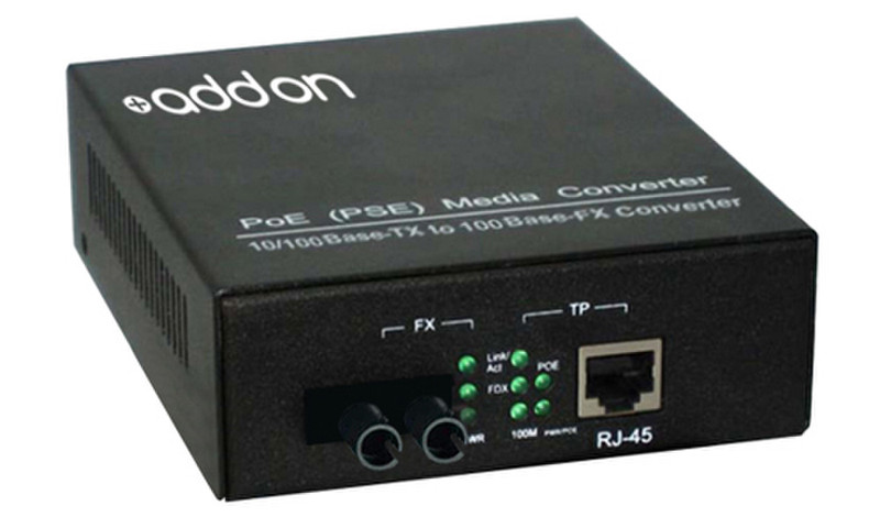 Add-On Computer Peripherals (ACP) 100Base-TX(RJ45) to 100Base-LX(ST), 1310nm 100Mbit/s 1310nm Single-mode Black