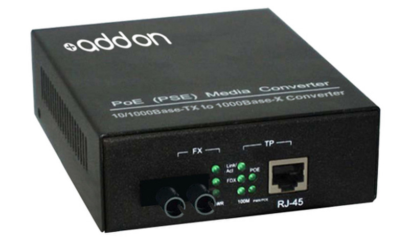 Add-On Computer Peripherals (ACP) 1000Base-TX(RJ45) to 1000Base-LX(ST), 1310nm 1000Mbit/s 1310nm Single-mode Black