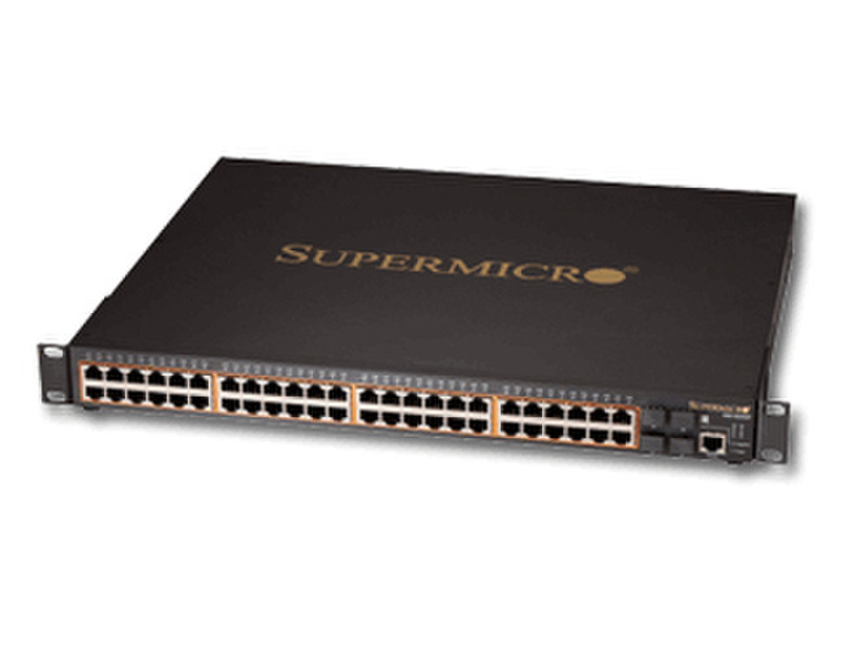 Supermicro SSE-G2252P gemanaged L2 Energie Über Ethernet (PoE) Unterstützung 1U Schwarz Netzwerk-Switch