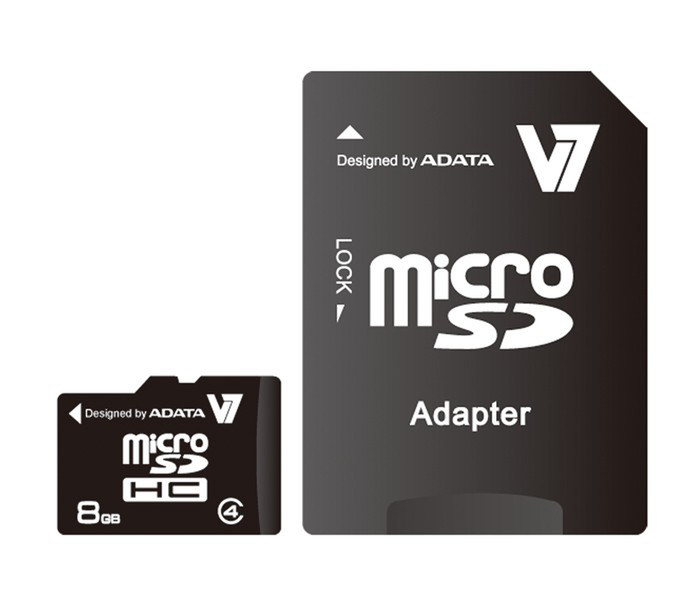 V7 8GB MicroSDHC 8ГБ MicroSDHC Class 4 карта памяти
