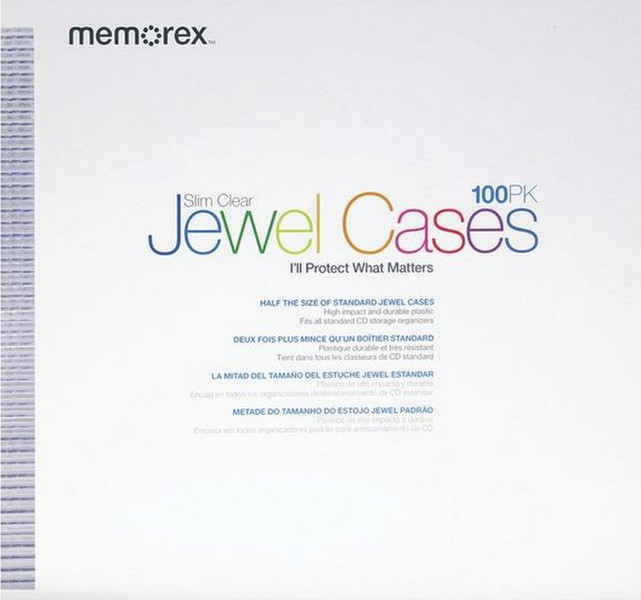 Memorex Slim Clear CD Jewel Cases 100 Pack