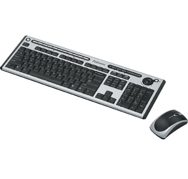 Fellowes Slimline Cordless Combo with Antimicrobial Protection RF Wireless keyboard