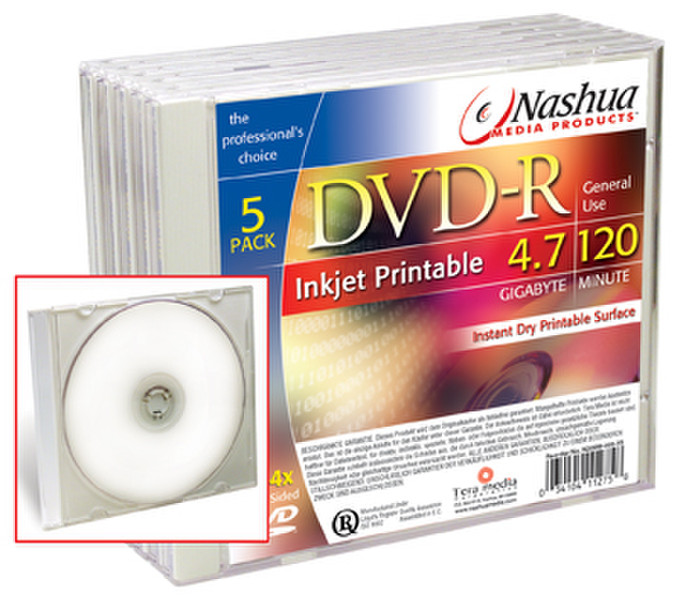 Nashua DVD-R 4,7Gb 4x jewelcase 4.7GB 5Stück(e)
