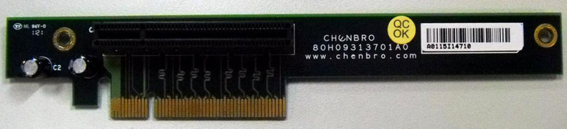 Chenbro Micom Riser Card, 1-Slot, PCI-e 8x Internal PCIe interface cards/adapter