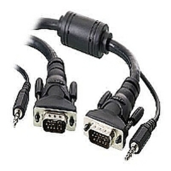 Belkin F3X1982-25 7.62м VGA (D-Sub) + 3.5mm VGA (D-Sub) + 3.5mm Черный VGA кабель