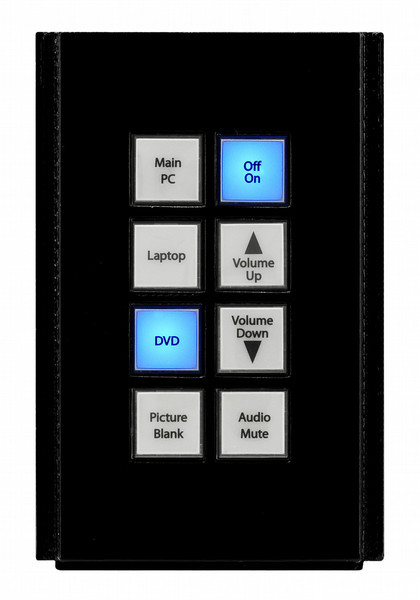 AMX HPX-U400-SP-08-AX IR Wireless press buttons Black remote control