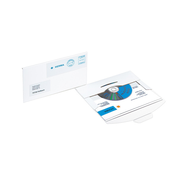 HERMA CD-PostPack mailing envelope with insert tab closure white 220x124 mm cardboard 25 pcs.
