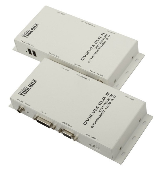 Gefen GTB-DVIKVM-ELR AV transmitter & receiver White AV extender