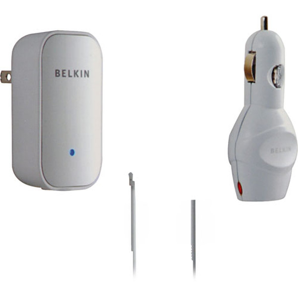 Belkin Home & Car Charging Kit for iPod Shuffle White power adapter/inverter