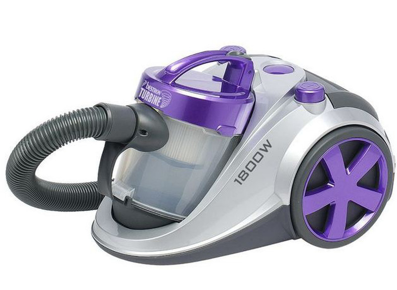 Bestron D1800SP Cylinder vacuum 1.5L 1800W Purple,Silver vacuum