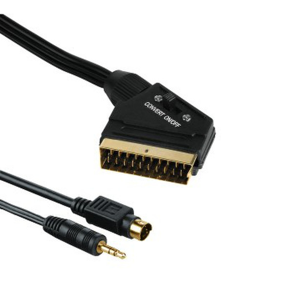 Hama 75041973 5m S-Video (4-pin) + 3.5mm SCART (21-pin) Schwarz Videokabel-Adapter