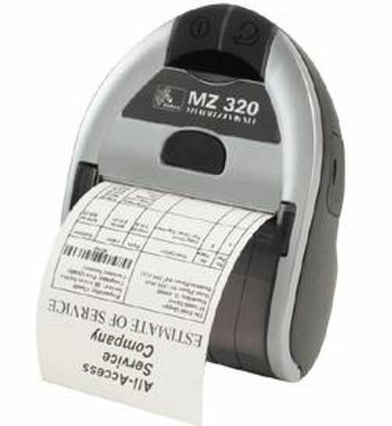 Zebra MZ 320 Прямая термопечать Mobile printer 203 x 203dpi Серый, Cеребряный