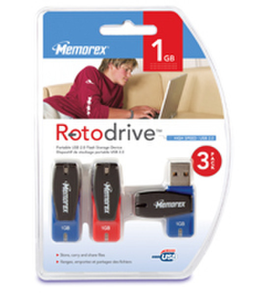 Memorex Rotodrive™ 1GB USB 2.0 Type-A USB flash drive