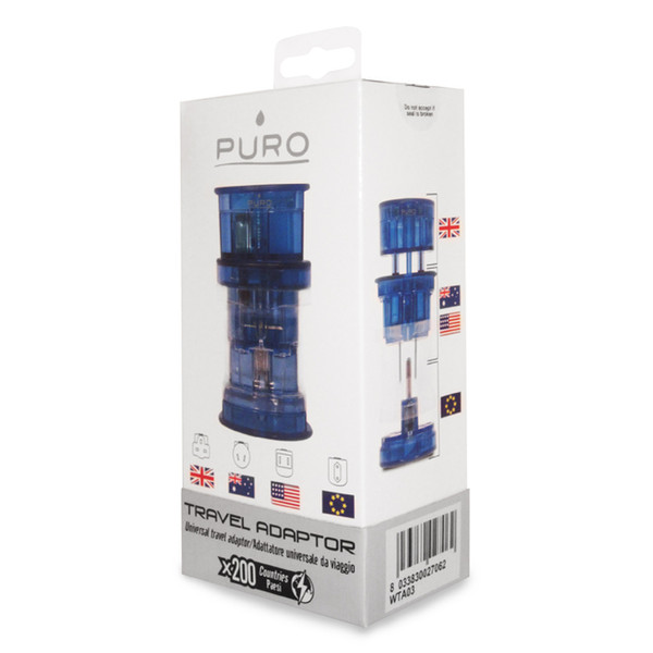 PURO WTA03 Для помещений Синий, Прозрачный адаптер питания / инвертор