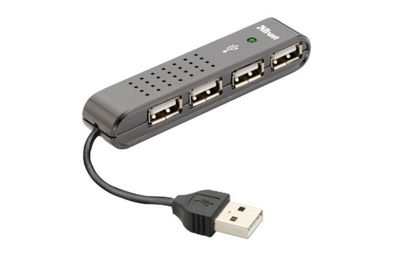 Trust USB hub - 4 ports 480Mbit/s Black