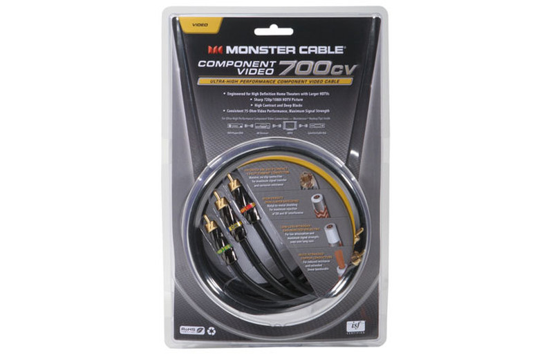 Monster Cable Component Video 700cv MC 700CV-6M 6m Schwarz Component (YPbPr)-Videokabel