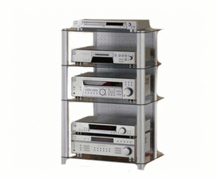 VCM Morgenthaler Platino Silver,Transparent AV equipment stand