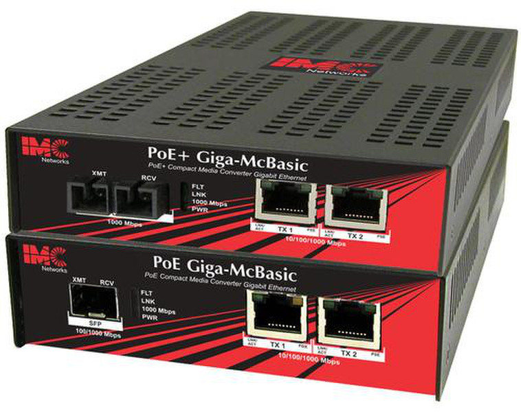 IMC Networks PoE Giga-McBasic 1250Mbit/s 850nm Multi-mode Black,Red