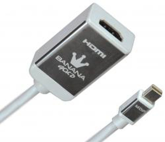 BananaGold Mini Display Port/HDMI 0.25m mini DisplayPort HDMI White video cable adapter