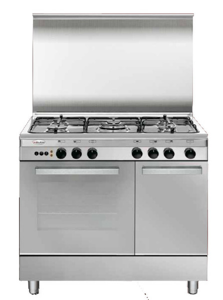 Glem Unica UR96BI2 Freestanding Gas hob Stainless steel