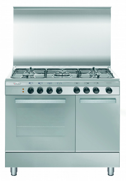 Glem Unica UR96NI2 Freestanding Gas hob A Stainless steel