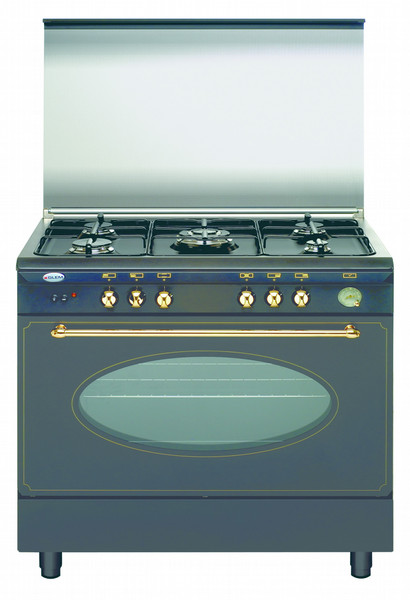 Glem Unica UA96TR2 Freistehend Gas hob Schwarz