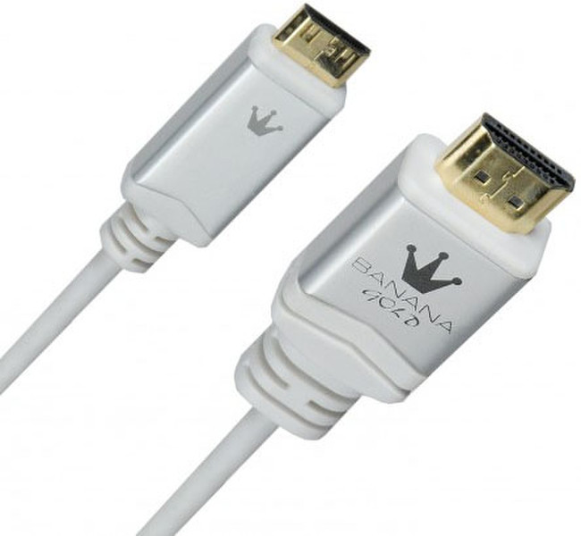 BananaGold 0.5m HDMI 1.4 0.5m HDMI Mini-HDMI Weiß