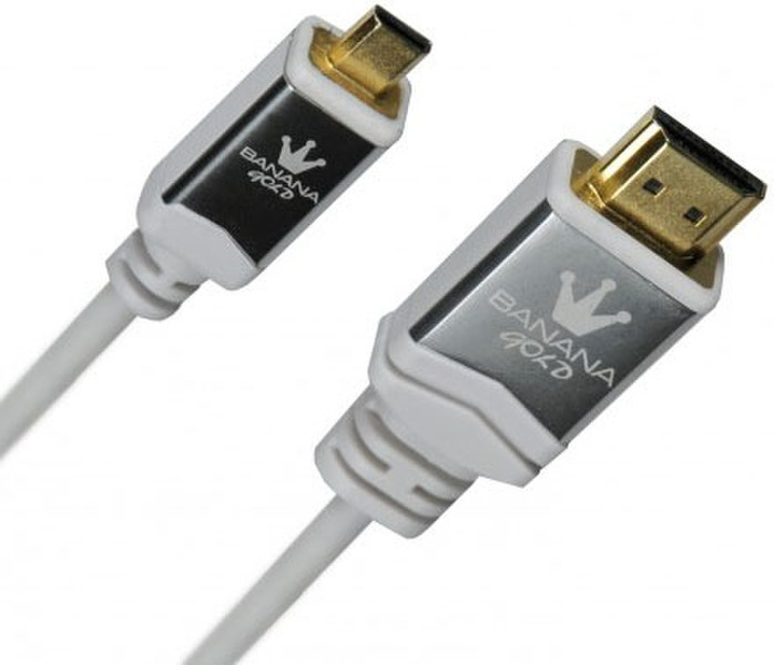 BananaGold 1.8m HDMI 1.4 1.8m HDMI Micro-HDMI White