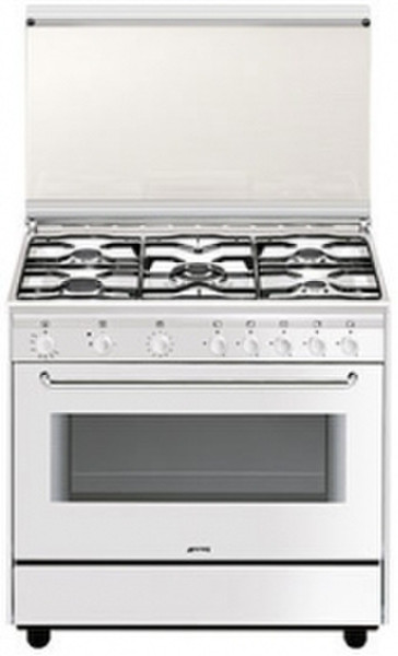 Smeg SB90G Freestanding Gas hob White cooker