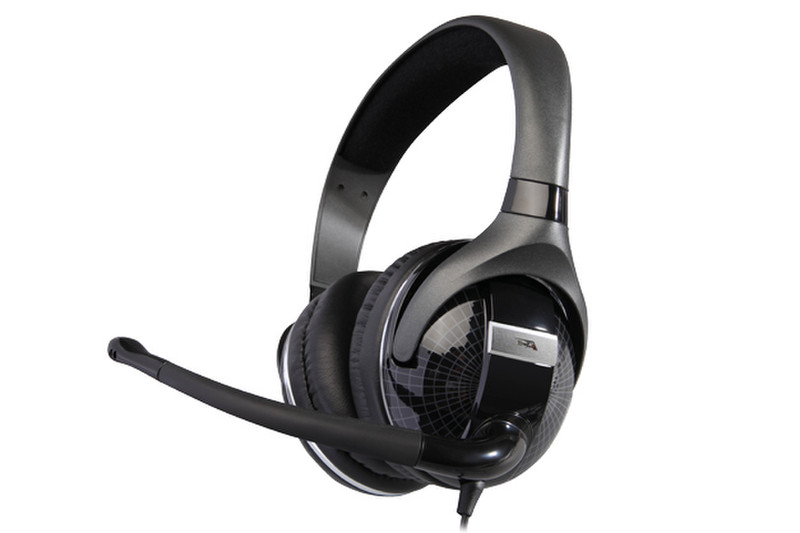 Cyber Acoustics AC-9628 Binaural Kopfband Schwarz Headset