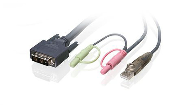 iogear G2L7D02U 1.8m Schwarz Tastatur/Video/Maus (KVM)-Kabel