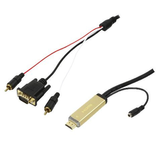 LogiLink CV0052 2м HDMI VGA (D-Sub) + RCA Черный адаптер для видео кабеля