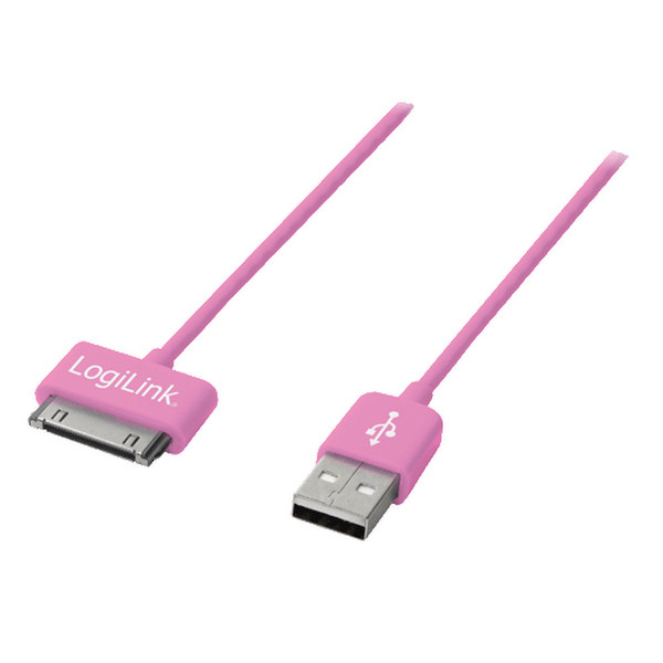 LogiLink UA0166 1м USB A Apple 30-p Розовый кабель USB