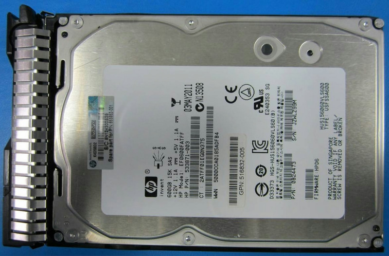 Hewlett Packard Enterprise 653952-001 600GB SAS Interne Festplatte